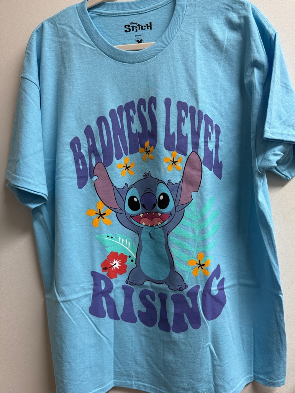 Stitch 'Badness Level Rising' Light Blue Tee